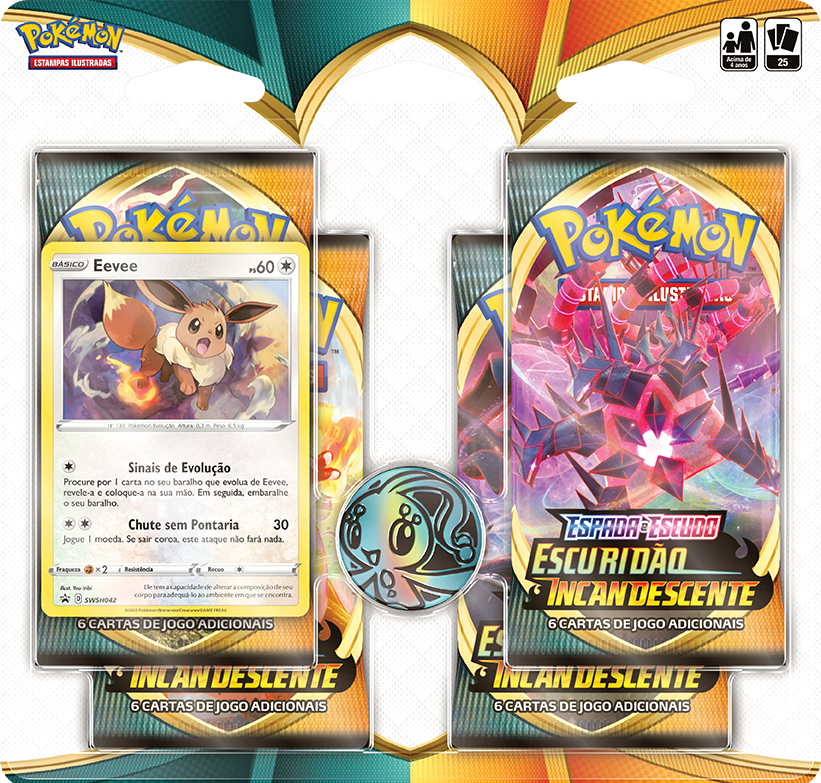 Blister Quádruplo - Espada e Escudo 3 Escuridão Incandescente Eevee - Pokémon TCG - MoxLand