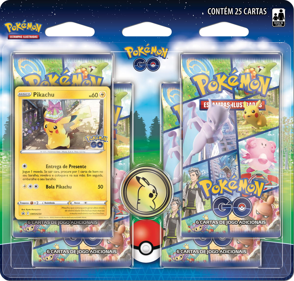 Blister Quádruplo - Pokémon Go Pikachu - Pokémon TCG - MoxLand