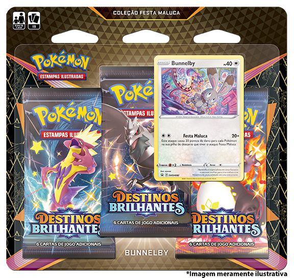 Blister Triplo - Destinos Brilhantes Bunnelby - Pokémon TCG - MoxLand