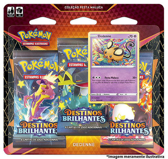 Blister Triplo - Destinos Brilhantes Dedenne - Pokémon TCG - MoxLand