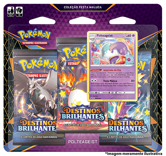 Blister Triplo - Destinos Brilhantes Polteageist - Pokémon TCG - MoxLand