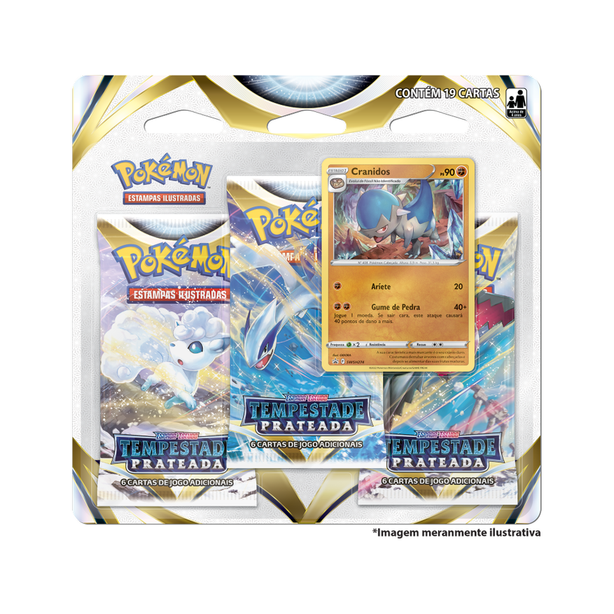 Blister Triplo - Espada e Escudo 12 Tempestade Prateada Cranidos - Pokémon TCG - MoxLand