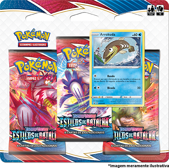 Blister Triplo - Espada e Escudo 5 Estilos de Batalha Arrokuda - Pokémon TCG - MoxLand