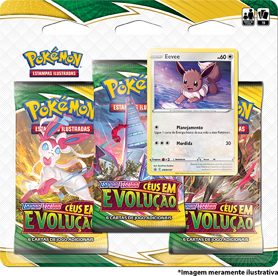 Blister Triplo - Espada e Escudo 7 Céus em Evolução Eevee - Pokémon TCG - MoxLand