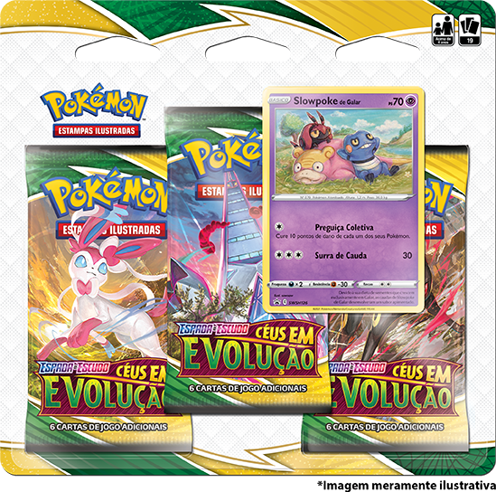 Blister Triplo - Espada e Escudo 7 Céus em Evolução Slowpoke de Galar - Pokémon TCG - MoxLand