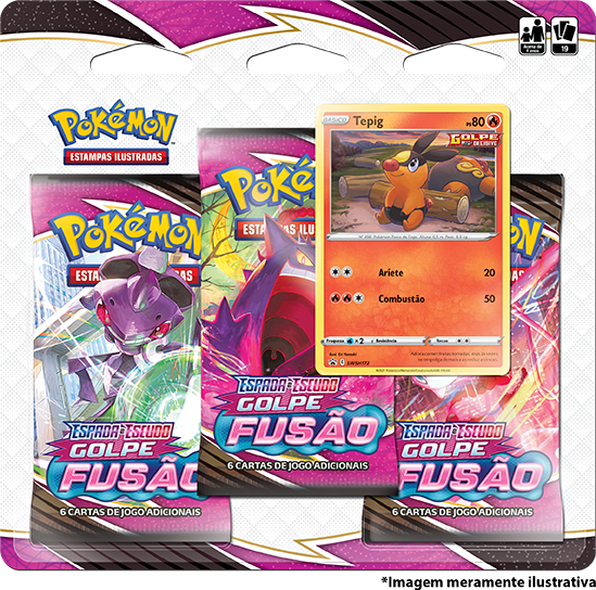 Blister Triplo - Espada e Escudo 8 Golpe Fusão Tepig - Pokémon TCG - MoxLand
