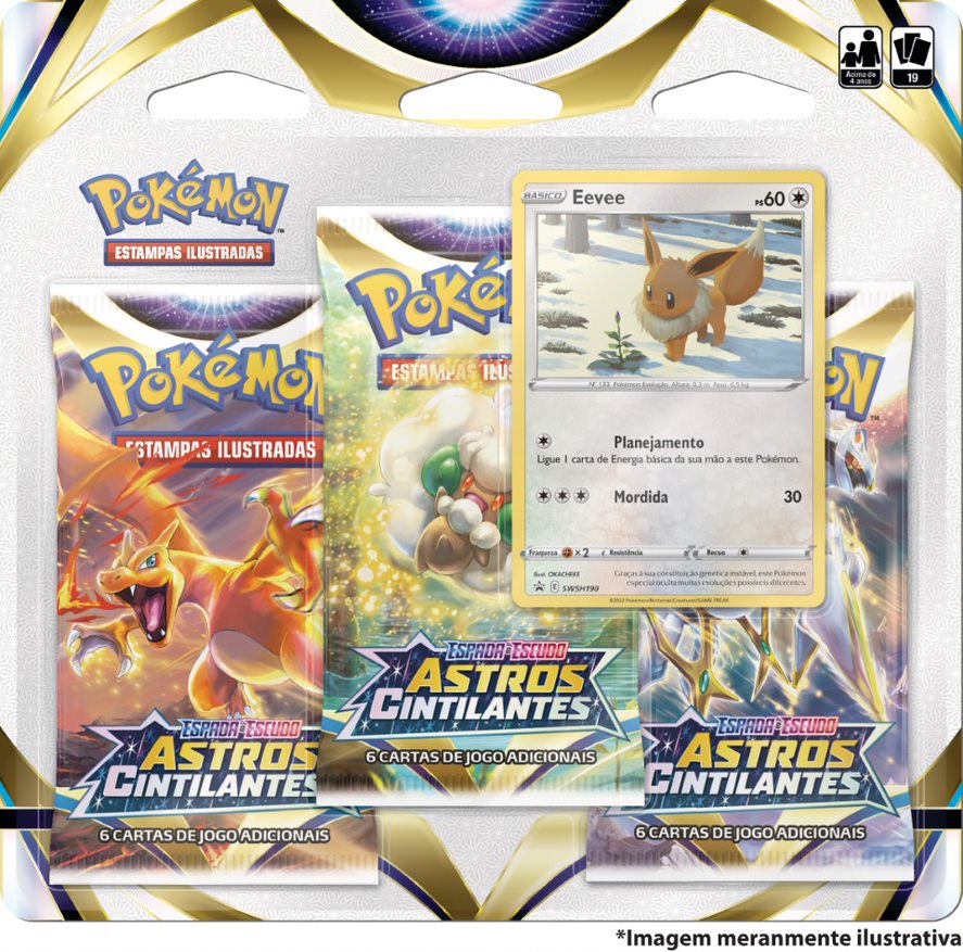 Blister Triplo - Espada e Escudo 9 Astros Cintilantes Eevee - Pokémon TCG - MoxLand