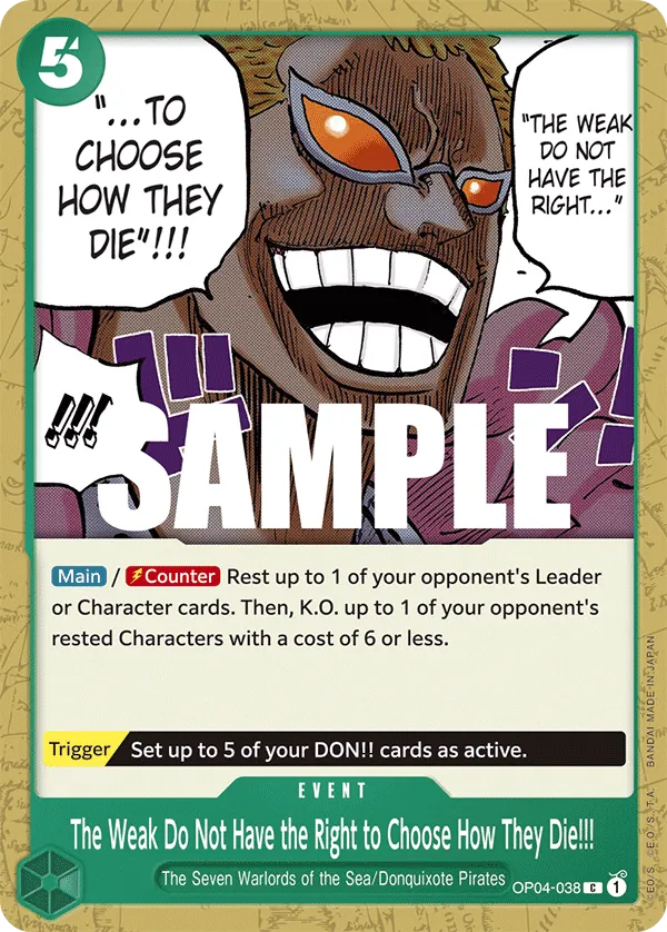 The Weak Do Not Have the Right to Choose How They Die!!! - ONE PIECE CARD GAME - MoxLand