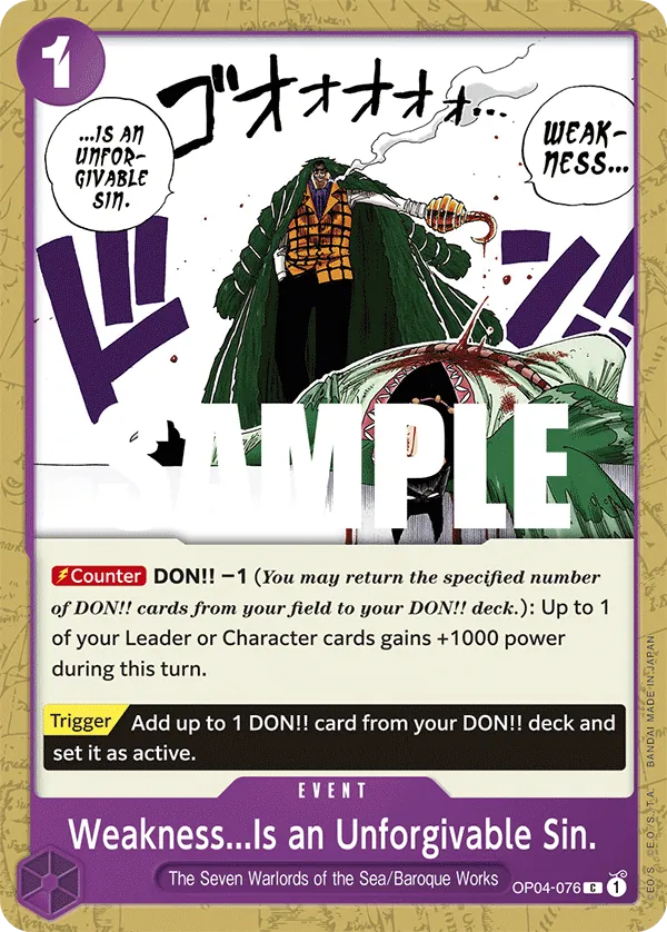 Weakness...Is an Unforgivable Sin. - ONE PIECE CARD GAME - MoxLand