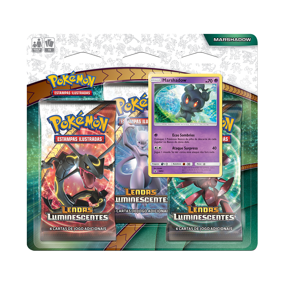Blister Triplo - Lendas Luminescentes Marshadow - Pokémon TCG - MoxLand