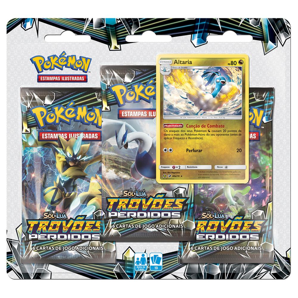 Blister Triplo - Sol e Lua 8 Trovões Perdidos Altaria - Pokémon TCG - MoxLand