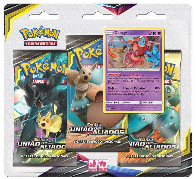 Blister Triplo - Sol e Lua 9 União de Aliados Deoxys - Pokémon TCG - MoxLand