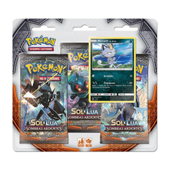 Blister Triplo - Sol e Lua 3 Sombras Ardentes Meowth - Pokémon TCG - MoxLand