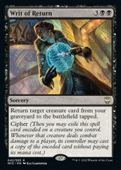 Édito de Retorno / Writ of Return - Magic: The Gathering - MoxLand