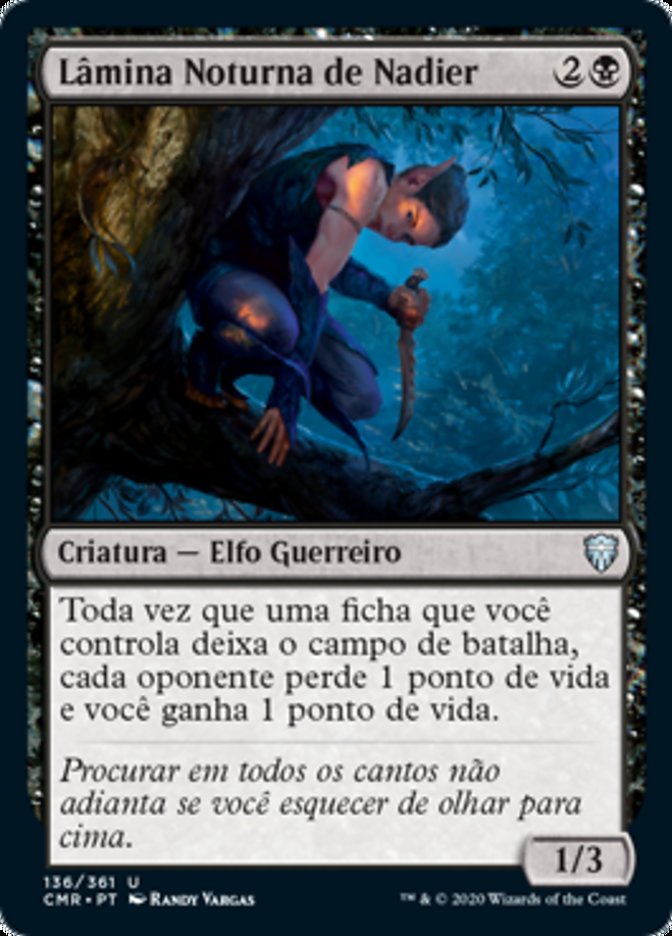 Lâmina Noturna de Nadier / Nadier's Nightblade - Magic: The Gathering - MoxLand