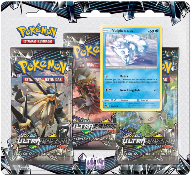Blister Triplo - Sol e Lua 5 Ultra Prisma Vulpix de Alola - Pokémon TCG - MoxLand
